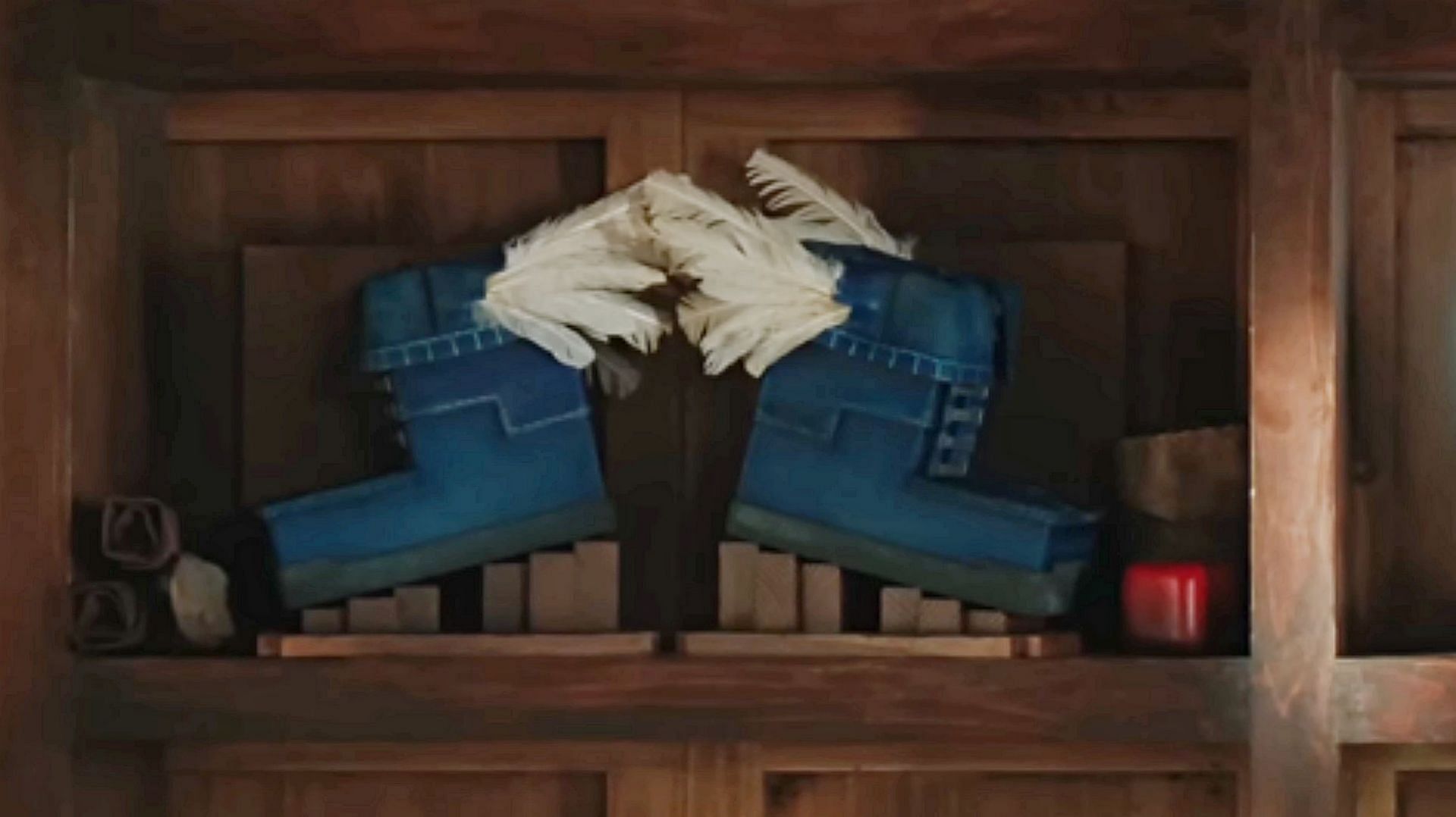 Boots of Swiftness from Minecraft Dungeons in the film (Image via Warner Bros)