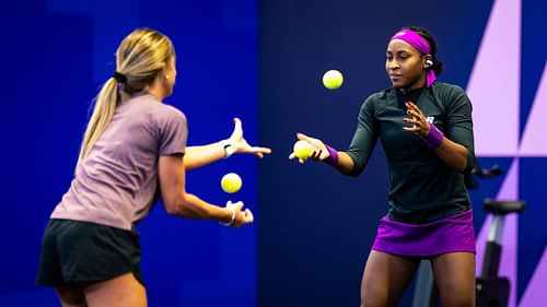 Gauff warms up in the WTA Finals - Source: Getty