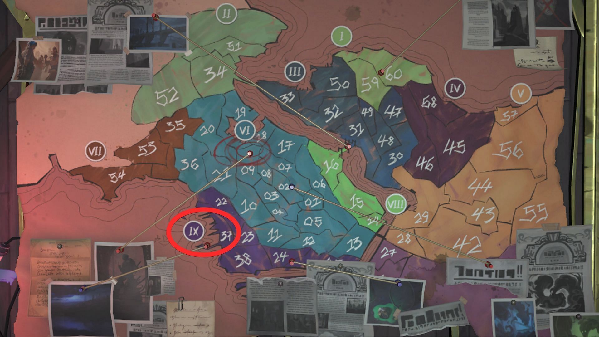 The map on the wall provides a hint regarding the passcode (Image via Riot Games)