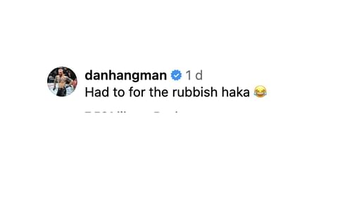 Dan Hooker's comment