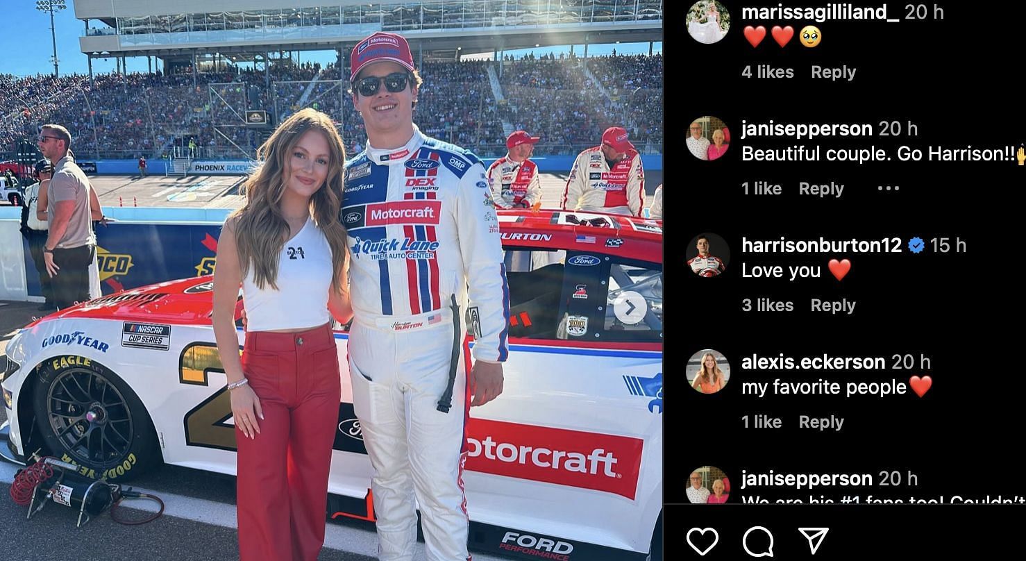 Harrison Burton reacts to Jenna Petty&#039;s heartfelt message