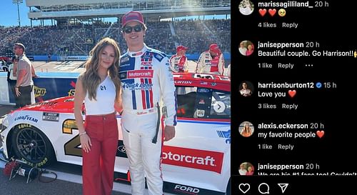 Harrison Burton reacts to Jenna Petty's heartfelt message