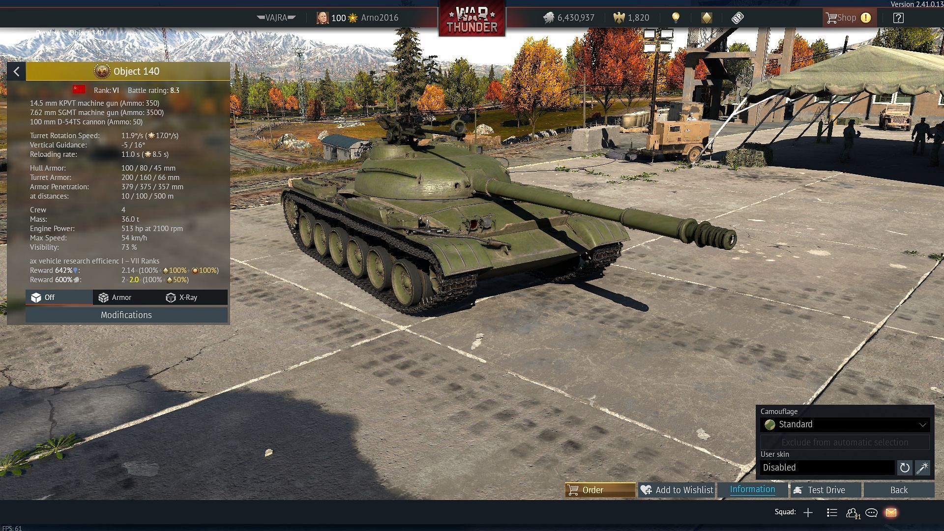 The Object 140 is a new premium tank added to the Russian tech tree (Image via Gaijin Entertainment)