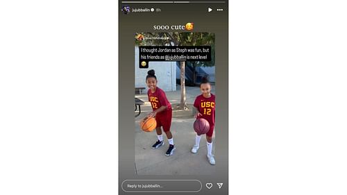 JuJu Watkins' reaction to Lindsay Gottlieb (Credit: Instagram/@jujuballin)