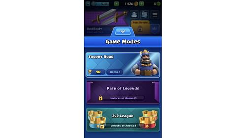 2v2 League mode requires Arena 8 (Image via Supercell)