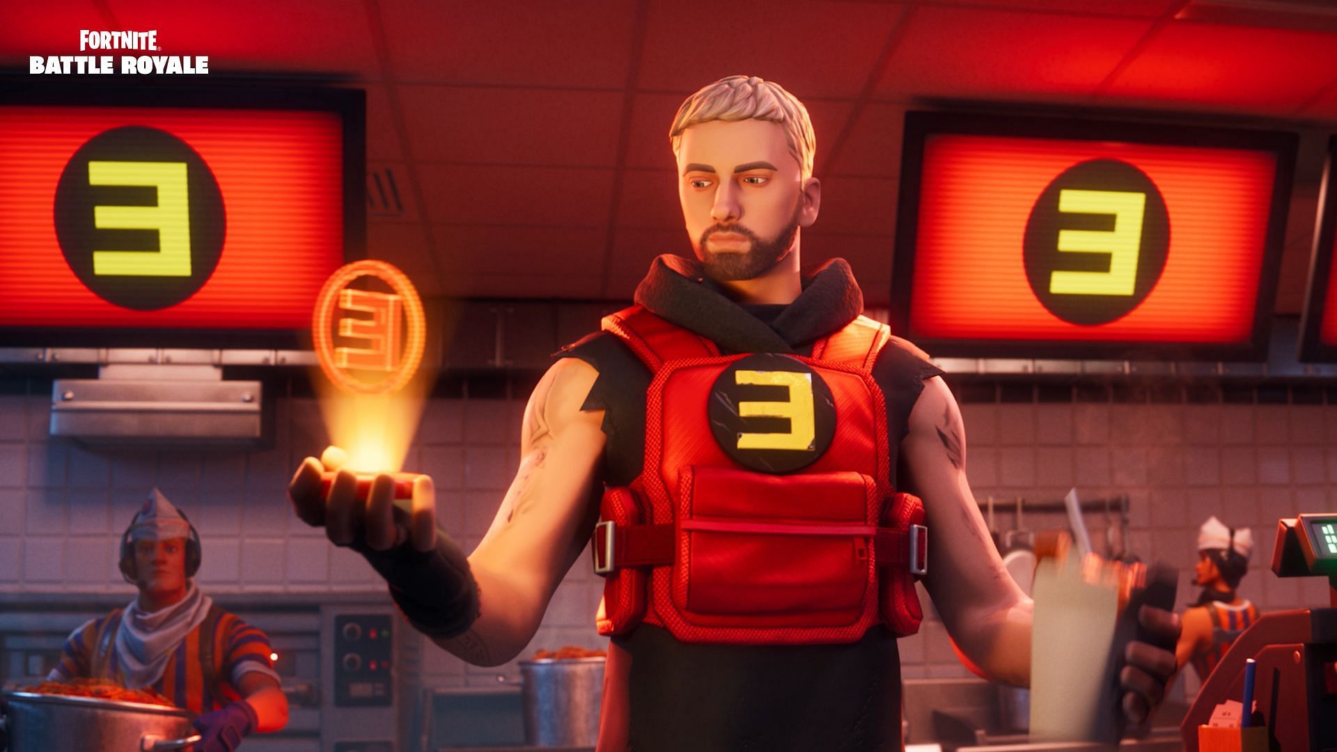 Eminem's RG Minigun is going to make him one of the most sought-after NPCs in Fortnite Chapter 2 Remix (Image via Epic Games)