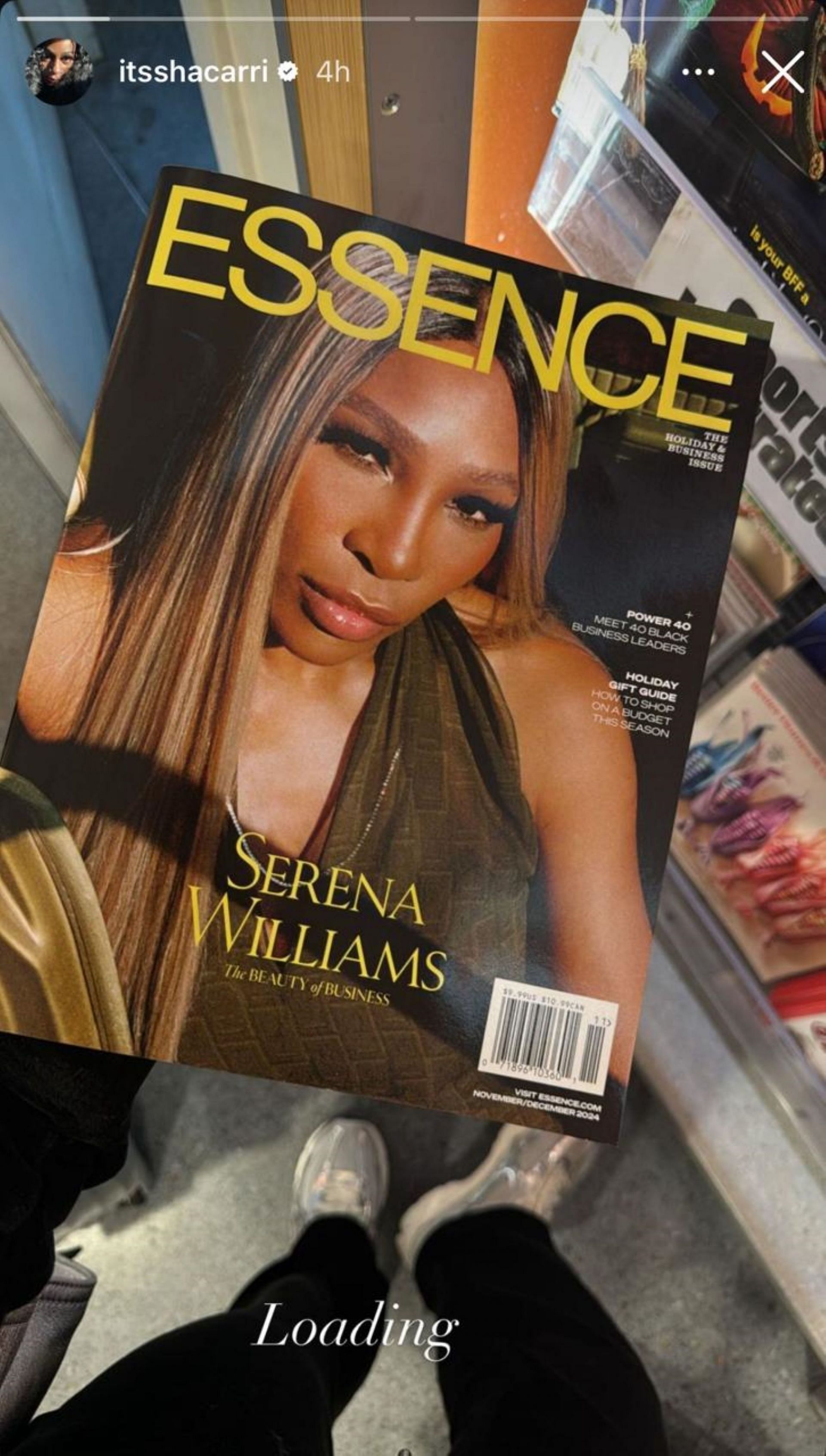 Sha&#039;Carri Richardson shows off Serena Williams&#039; feature on Essence magazine cover; Instagram - @itsshacarri