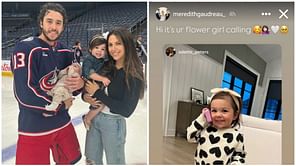 "Hi it's ur flower girl calling": Johnny Gaudreau's wife Meredith melts over daughter Noa's adorable pic by Zach Werenski's fiancee Odette