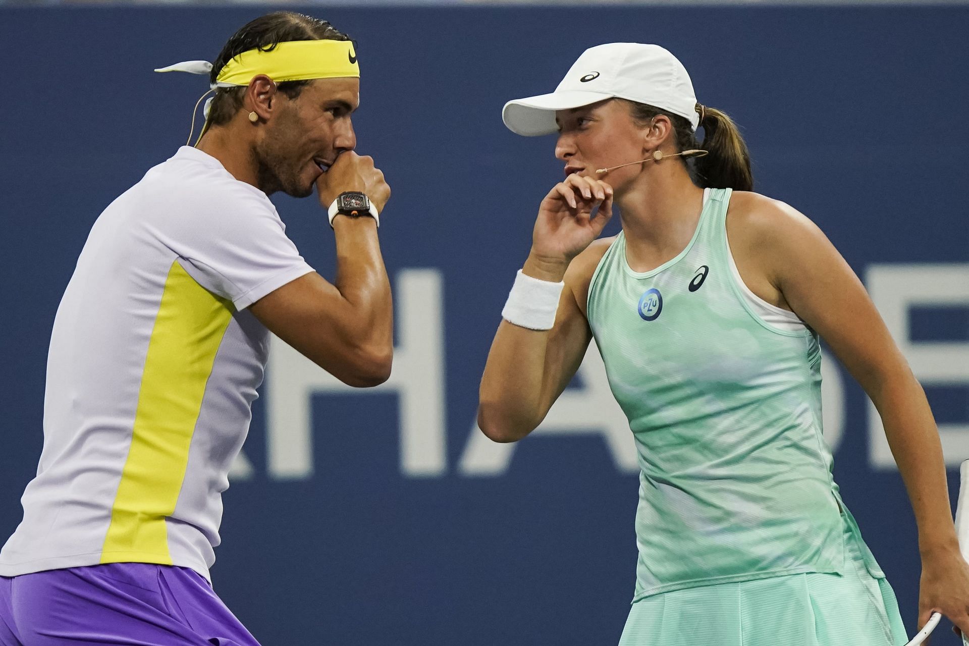 Iga Swiatek (right) and Rafael Nadal pictured at the 2022 US Open - Image Source: Getty