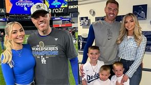 "No crying this year" - Freddie Freeman & wife Chelsea all smiles as couple met Santa Clause with their boys