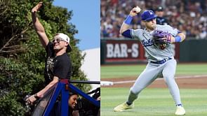 WATCH: Kike Hernandez turns fast-food worker to celebrate with fans following Dodgers' historic World Series win