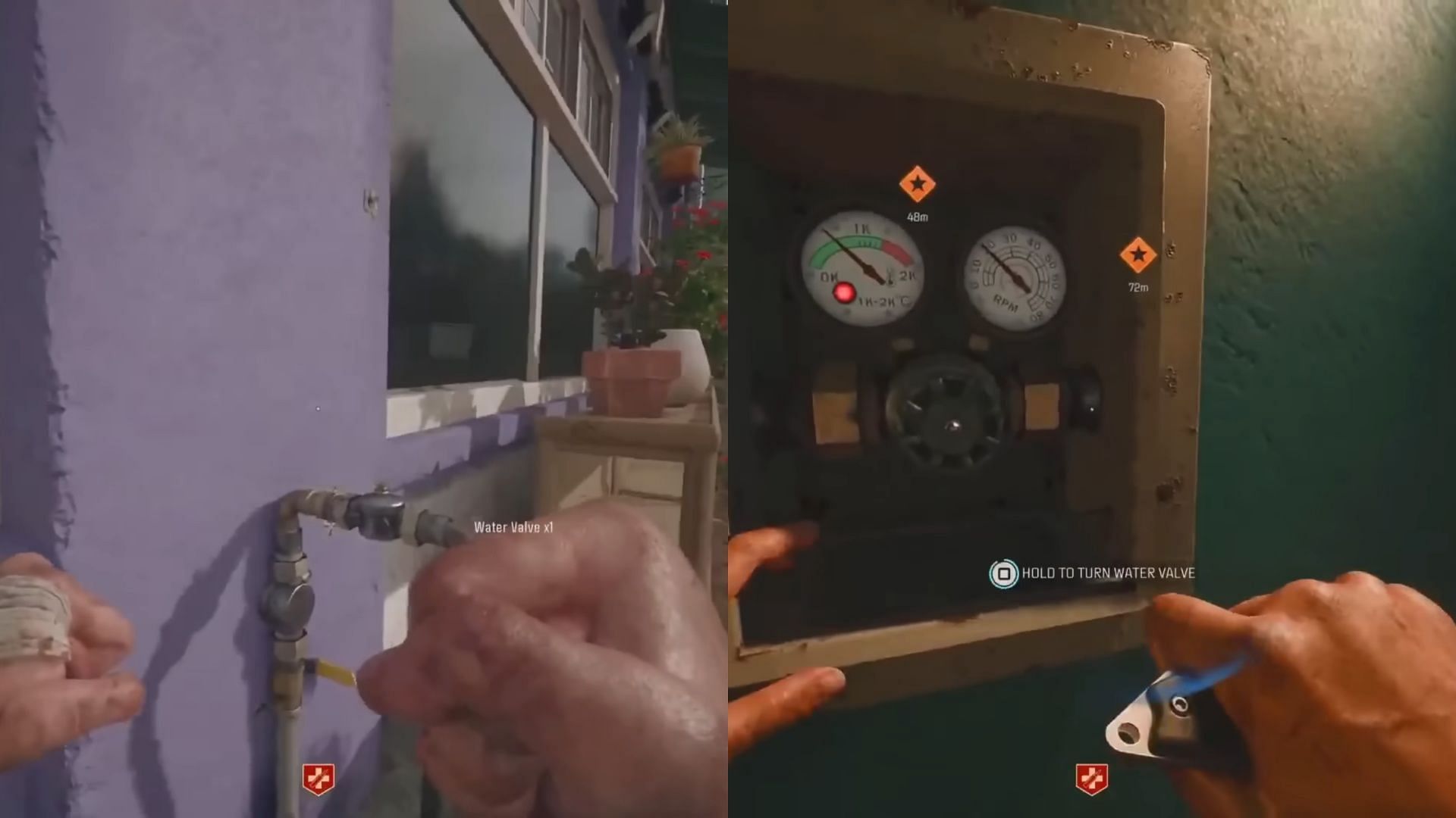 Collect the Water Valve and insert it into the electronic panel (Image via Activision || YouTube/@Bubs)