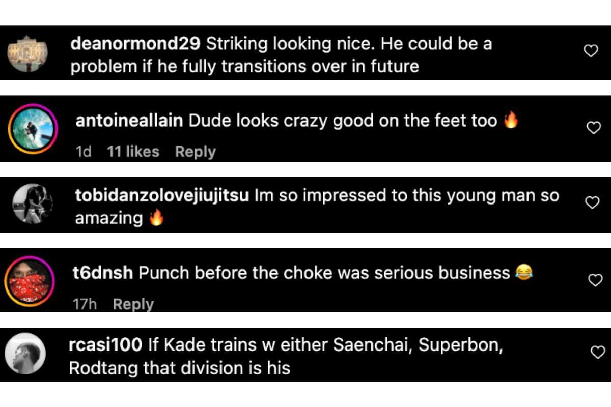 Screenshot of fans&#039; comments