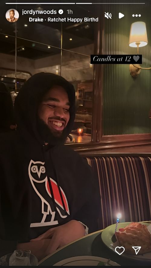 Jordyn Woods celebrating her boyfriend Karl-Anthony Towns' birthday