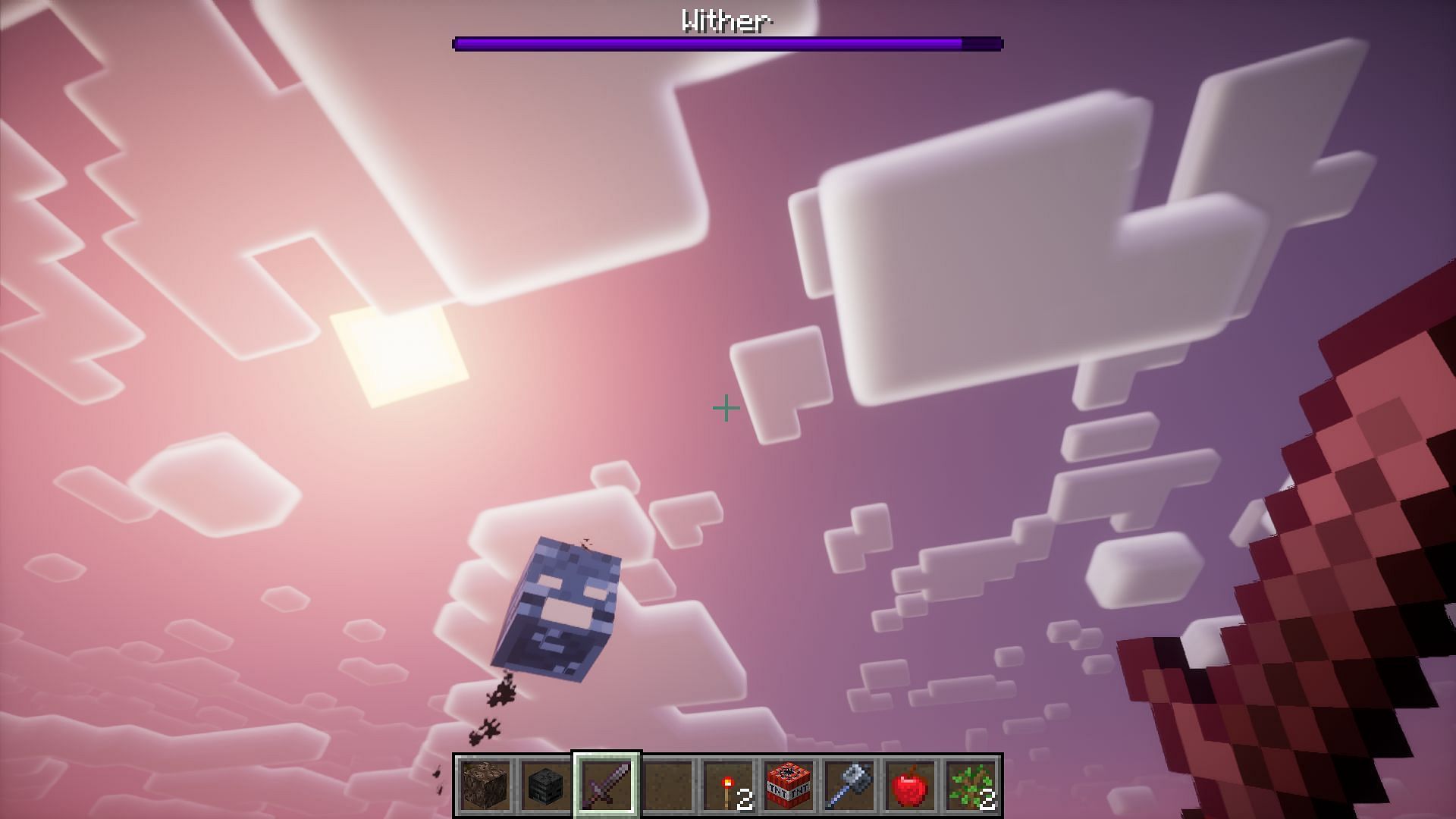 Avoid the Wither skull projectiles from the Minecraft Wither boss (Image via Mojang Studios)