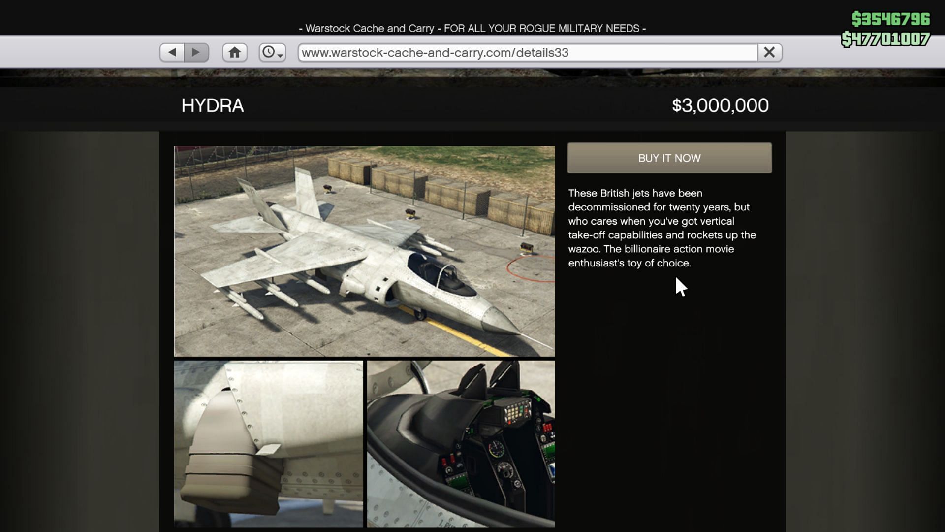 A screenshot of the Mammoth Hydra for GTA Online aircraft guide readers (Image via Rockstar Games)