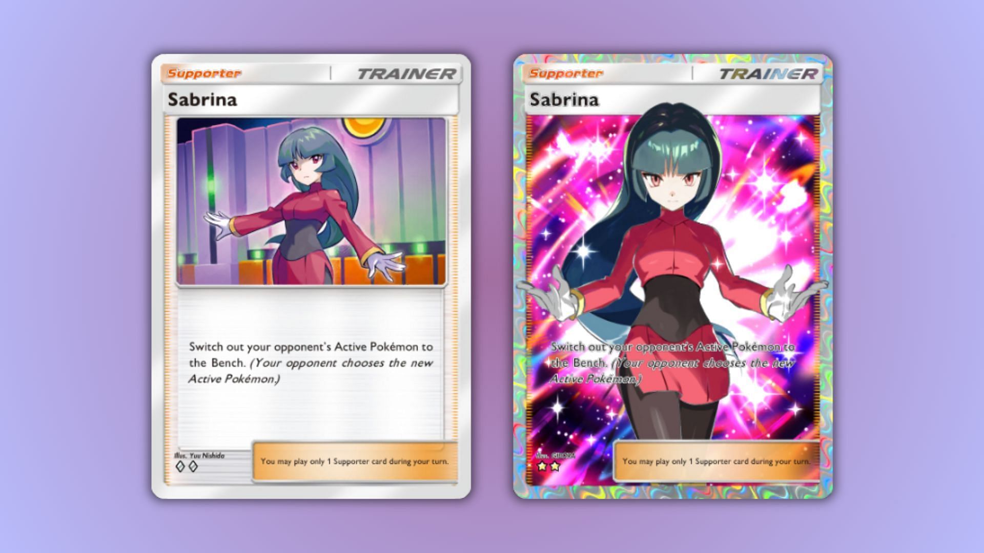 Sabrina Trainer cards in Pokemon TCG Pocket (Image via The Pokemon Company)