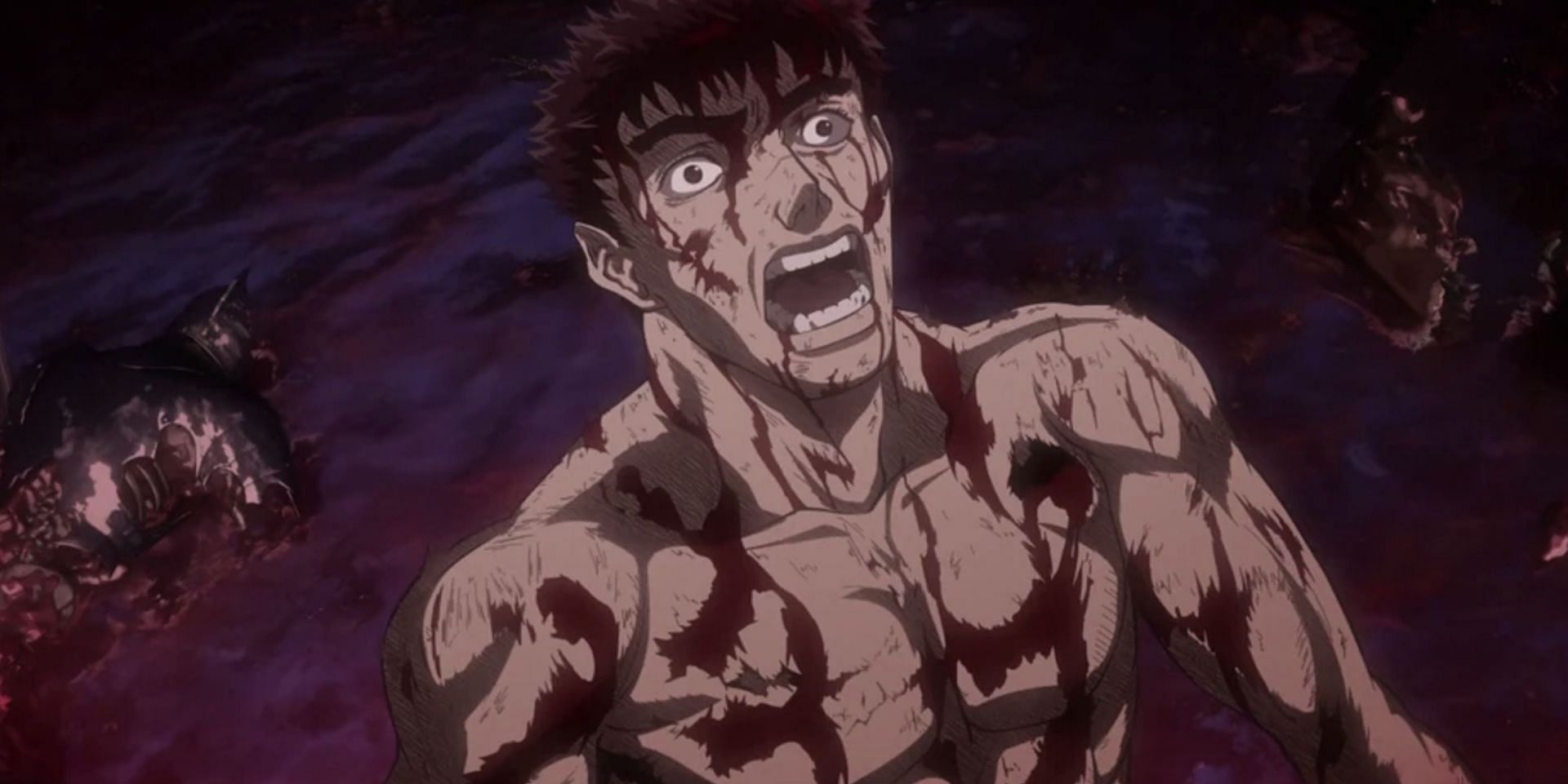 Guts as seen in anime (Image via GEMBA)