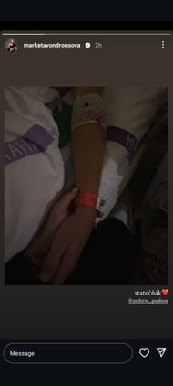 Marketa Vondrousova's Instagram story; ( Instagram @marketavondrousova)