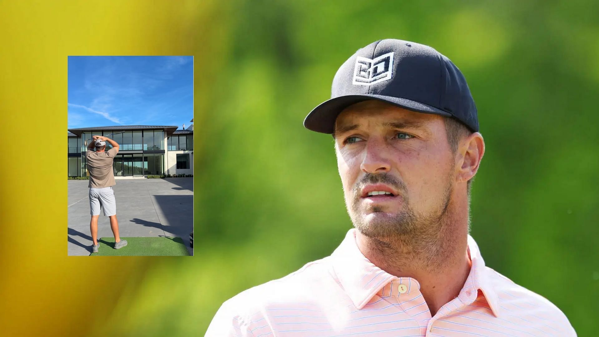 Bryson DeChambeau continues hole-in-one attempt over his mansion on eighth day (Images via @brysondechambeau/Instagram)