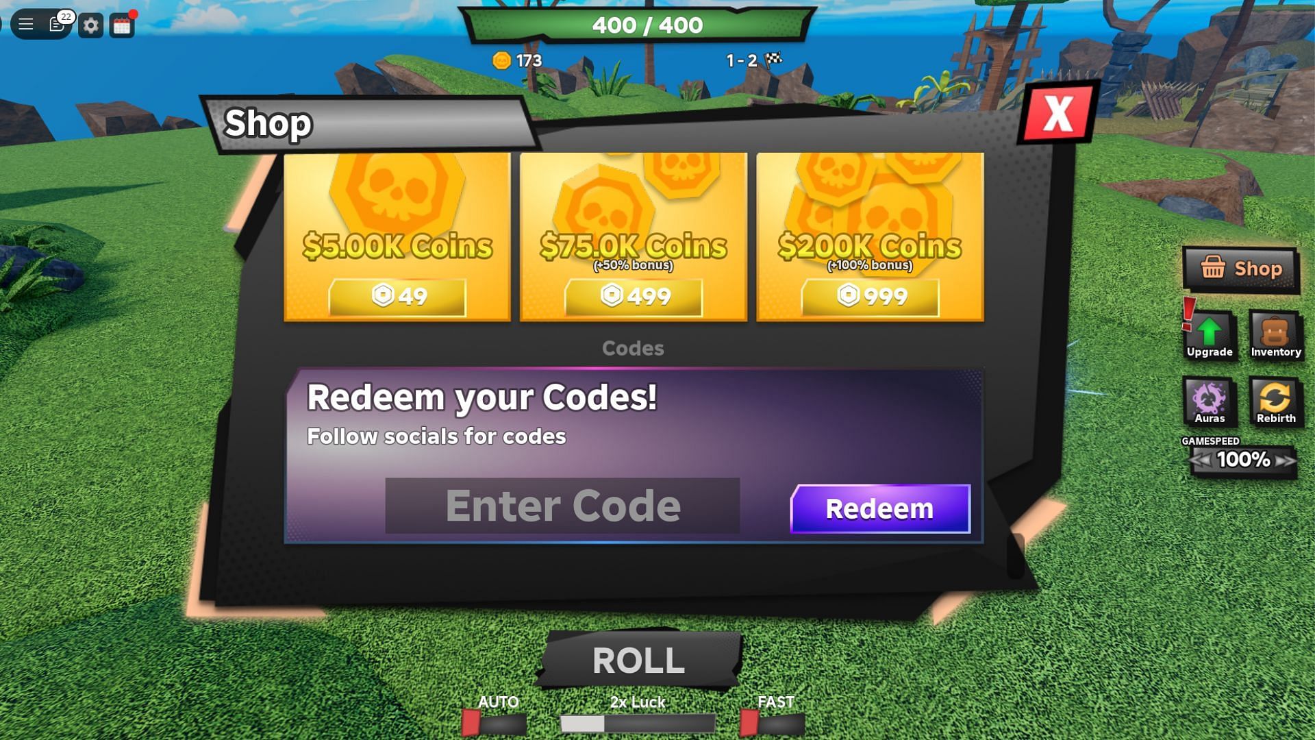 Redeem codes in Tower Defense RNG (Image via Roblox)