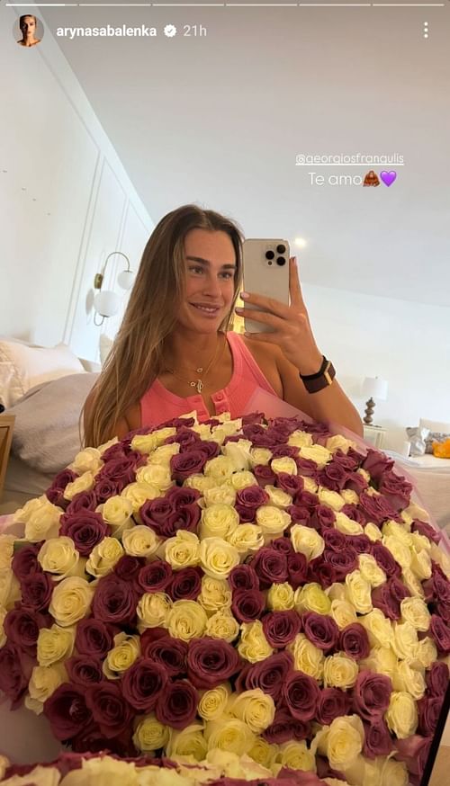 Via Aryna Sabalenka's Instagram Aryna Sabalenka’s Instagram story