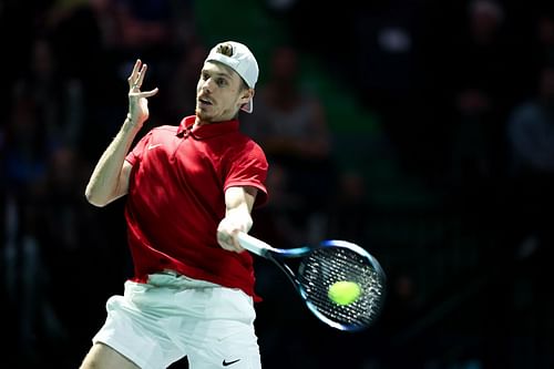 Denis Shapovalov in action at the 2024 Davis Cup Finals (Picture: Getty)