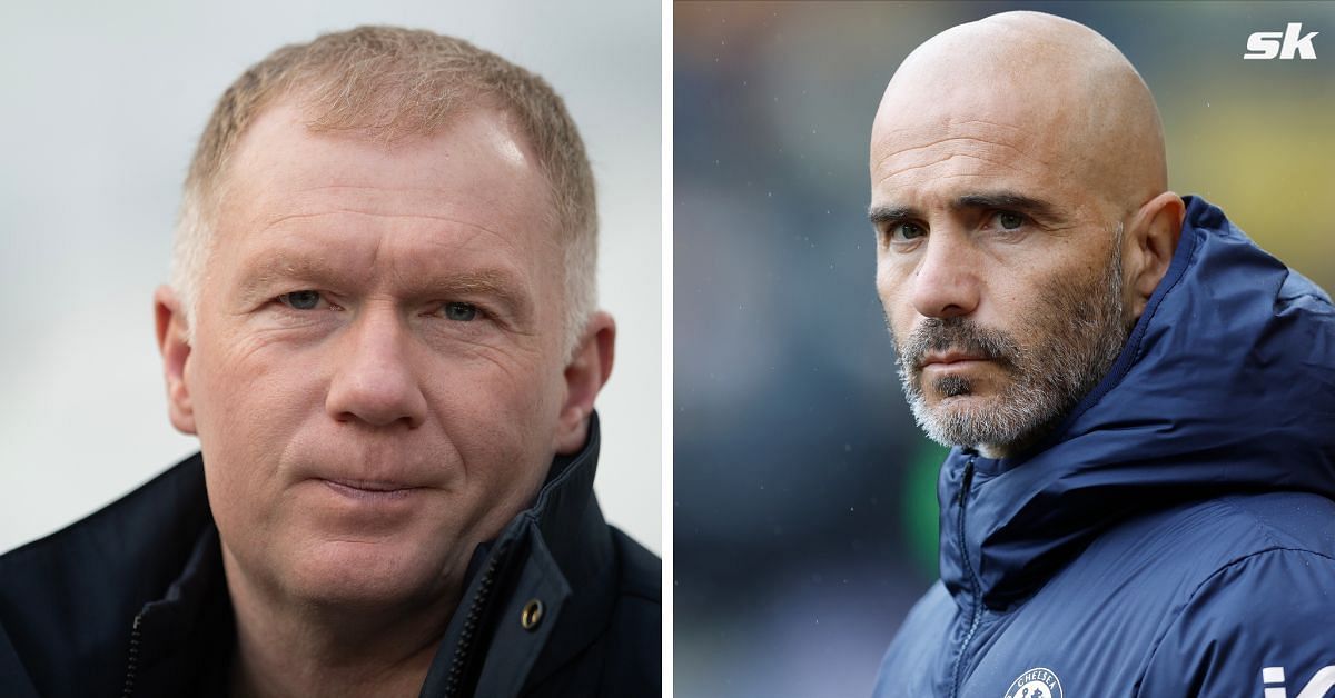 Manchester United legend Paul Scholes and Chelsea manager Enzo Maresca