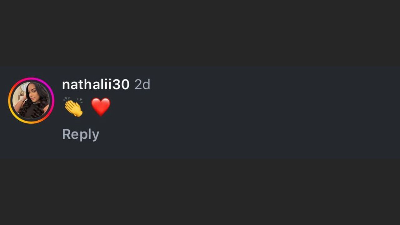 Screenshot of Nathalie&#039;s comment (Image from - Instagram.com/@vladdyjr27)
