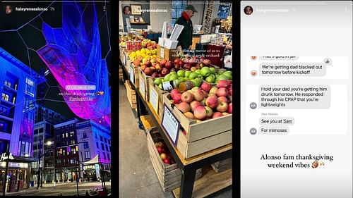 Screenshots of Haley Alonso's Instagram Stories (Images from- Instagram.com/@haleyreneealonso IG Stories)