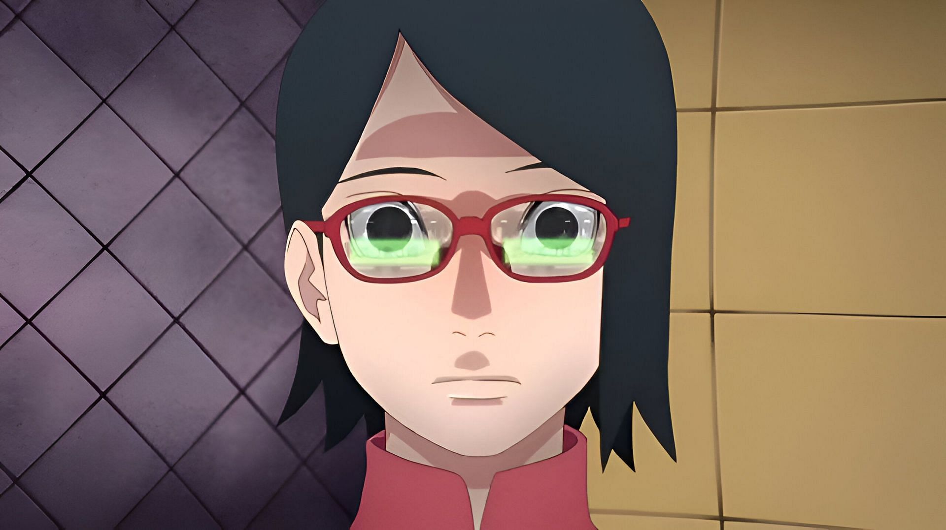 Sarada as seen in the anime (Image via Studio Pierrot)