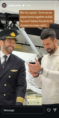 Screengrab of Novak Djokovic's Instagram story (@djokernole)