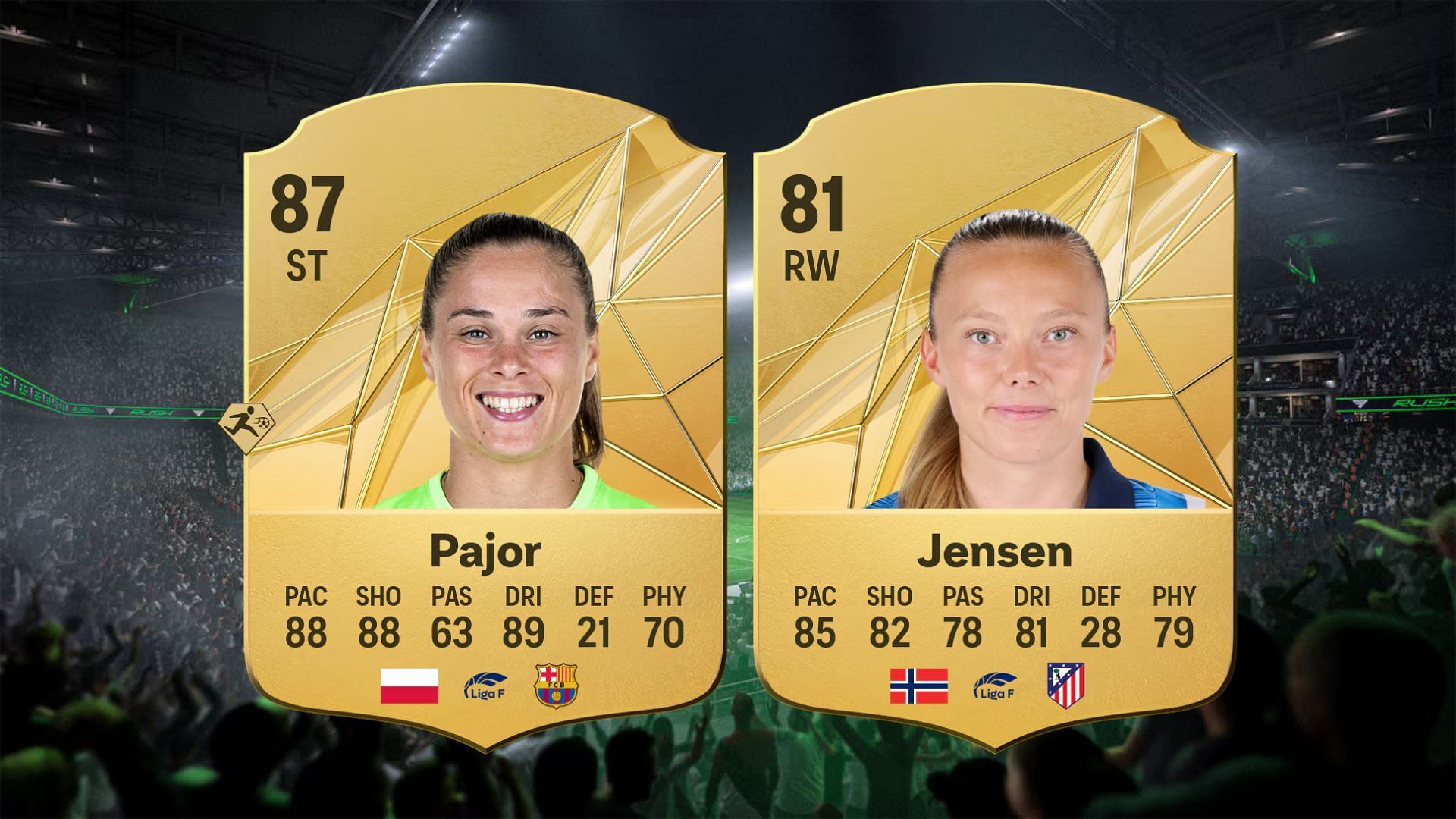 Atletico Madrid vs Barcelona: Striker cards (Images via EA Sports)