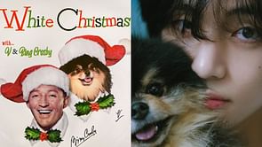 “HE’s REALLY HIS MUSE”- Fans swoon over BTS’ Taehyung’s ‘White Christmas’ ft. Bing Crosby announcement cover art featuring Yeontan