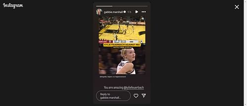 Gabbie Marshall was full of praise for former Iowa Hawkeyes teammate Kylie Feuerbach.