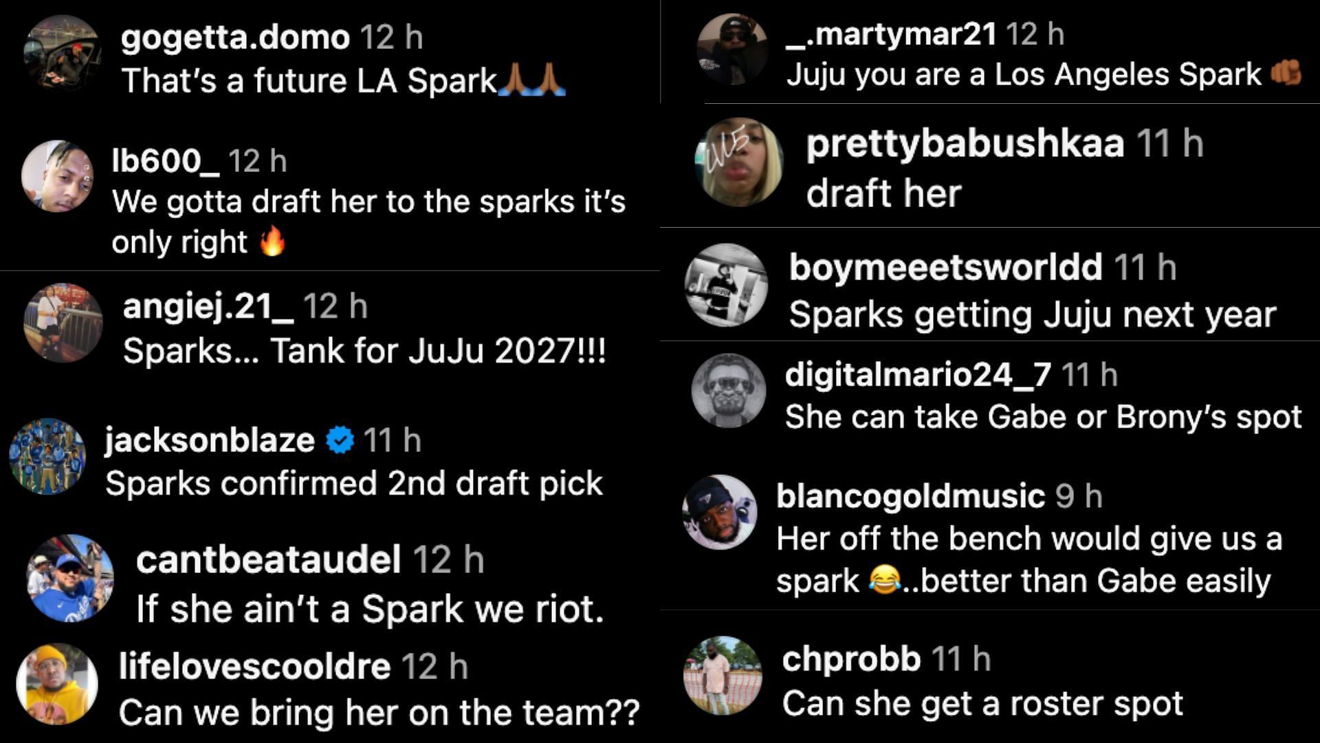 Fans react to JuJu Watkins in Lakers jersey (Credit: Instagram/@lakers)