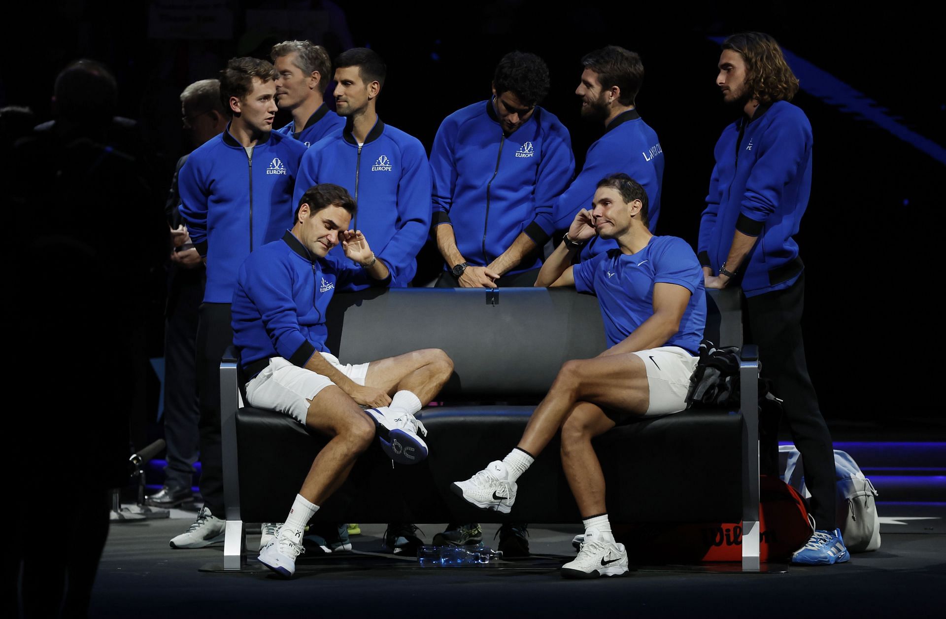 Rafael Nadal and Roger Federer pictured at Laver Cup 2022 - Image Source: Getty