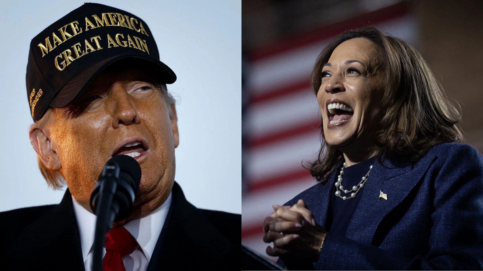 Donald Trump, former U.S. President, and Kamala Harris, current Vice President, represent starkly different political ideologies (Images via Getty)