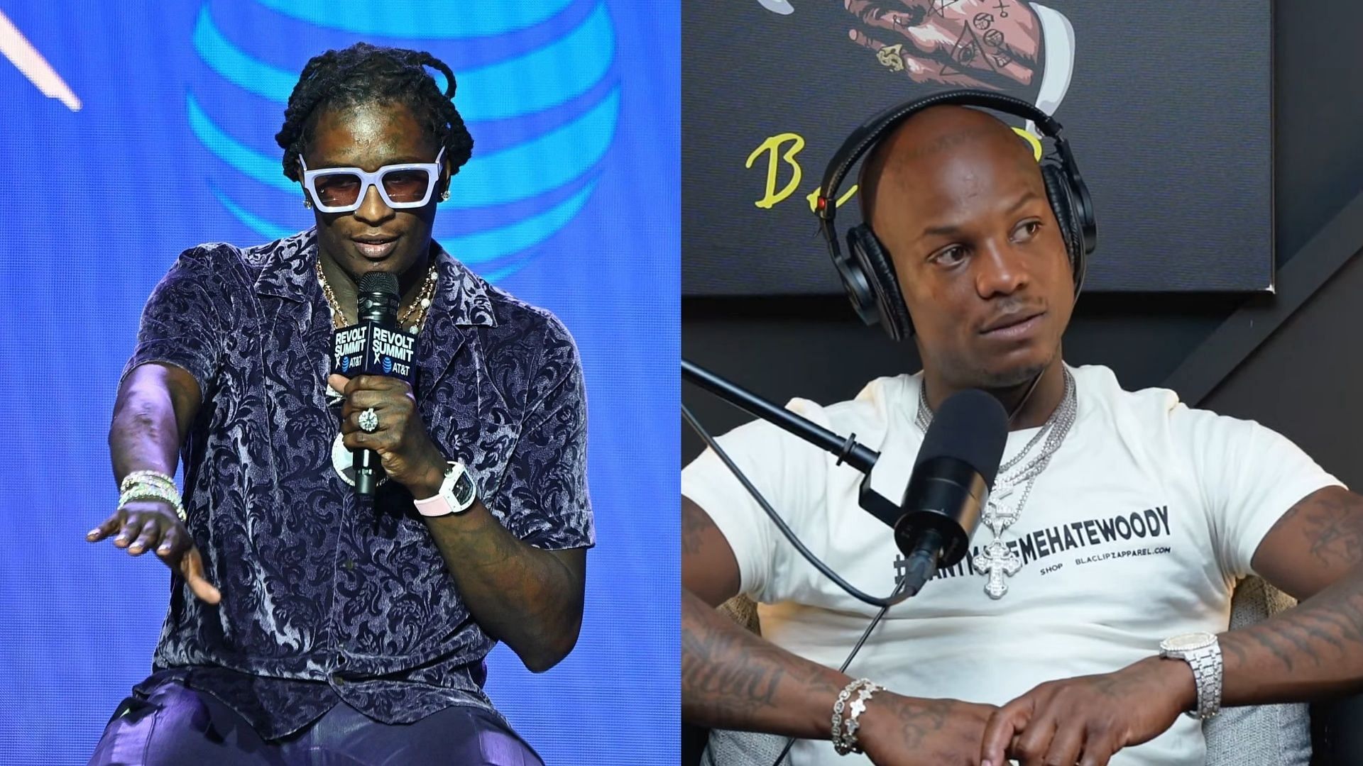 Lil Woody does not fear potential retaliation from Young Thug (Image via Getty, YouTube/The Danza Project)