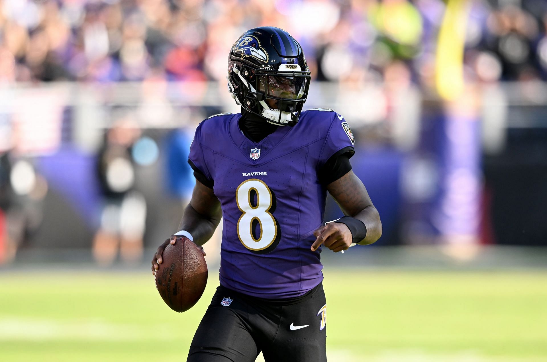 Lamar Jackson at Denver Broncos vs. Baltimore Ravens - Source: Getty