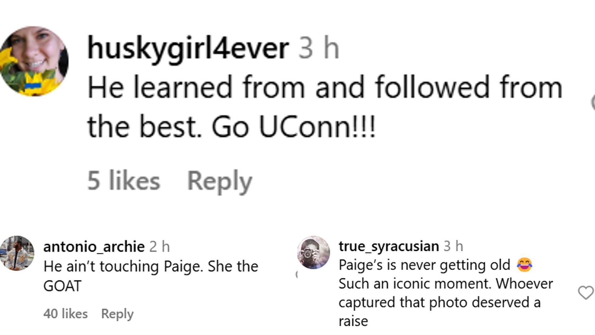 Fans were quick to compare Alex Karaban&#039;s moment with Paige Bueckers.