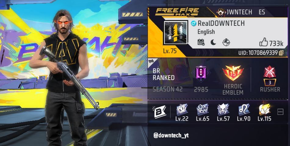 Free Fire MAX ID लेवल (Image via Garena/Screenshot)