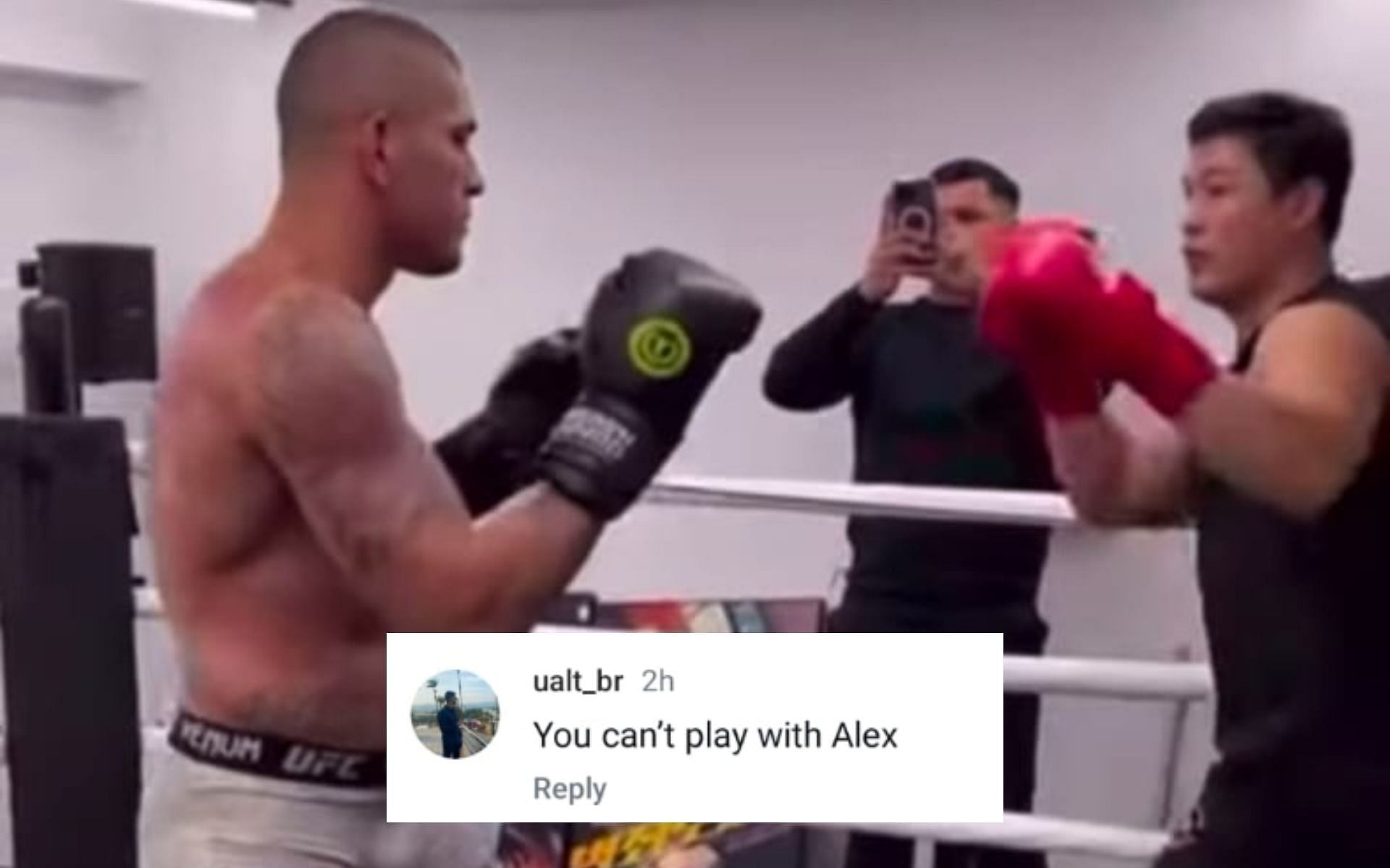 Fans react to Alex Pereira sparring with Kim Hyeong-Kyu. [Image courtesy: @alexpoatanpereira on Instagram]