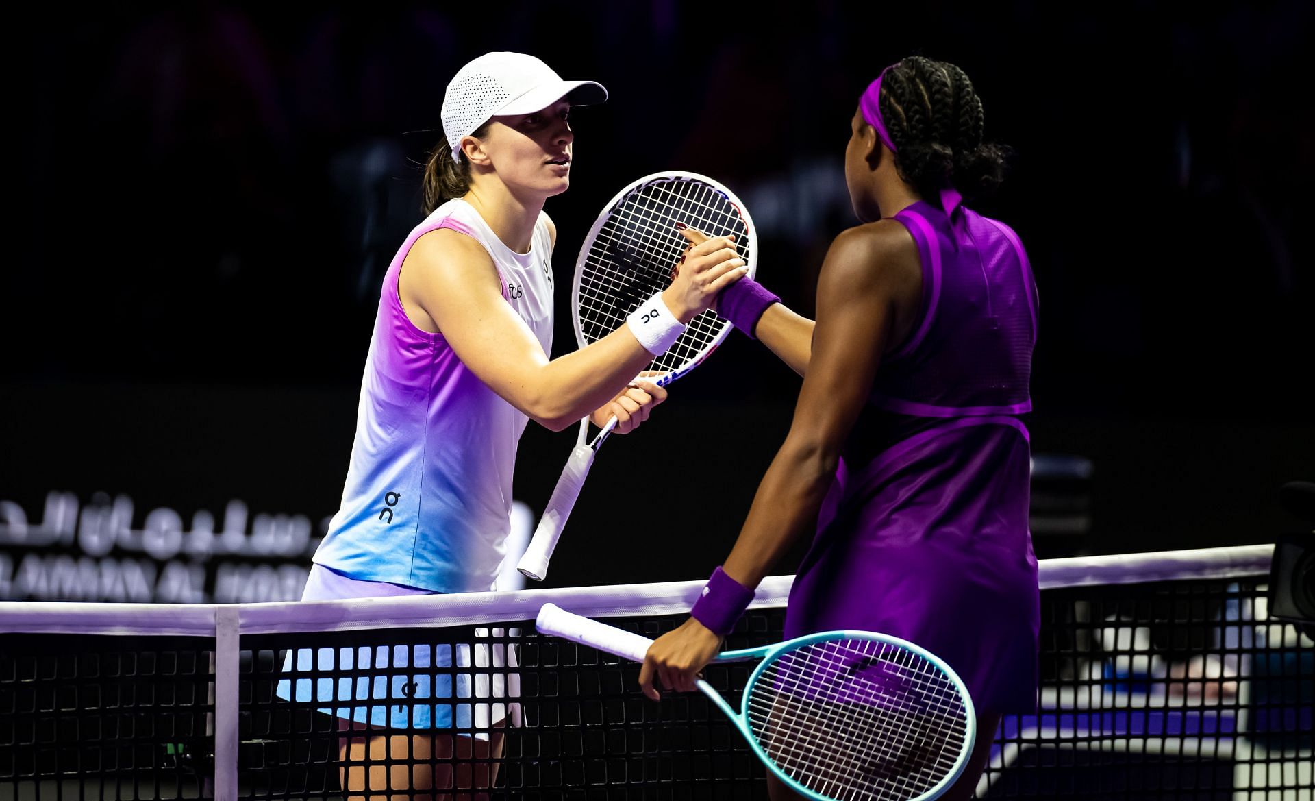 Iga Swiatek and Coco Gauff at the WTA Finals 2024. (Photo: Getty)