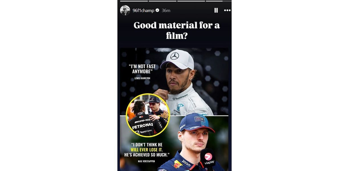 Damon Hill on Lewis Hamilton and Max Verstappen...Credits-Instagram