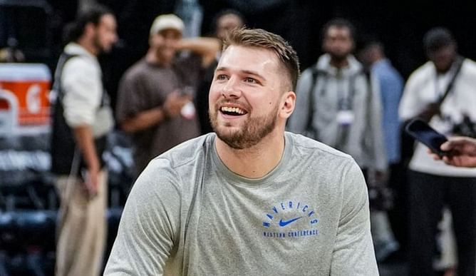 Watch: Luka Doncic sinks unreal Steph Curry-esque shot from stands ahead of Mavericks vs Rockets clash