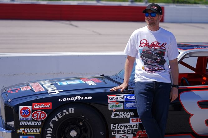 WATCH: Dale Earnhardt Jr. helps his crew with setup in his Red Budweiser #8 car