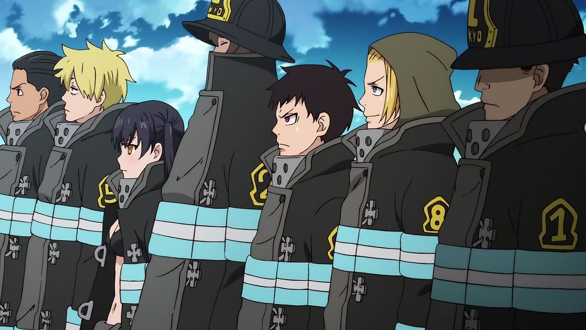 Fire Force characters as seen in the anime (Image via David Production)