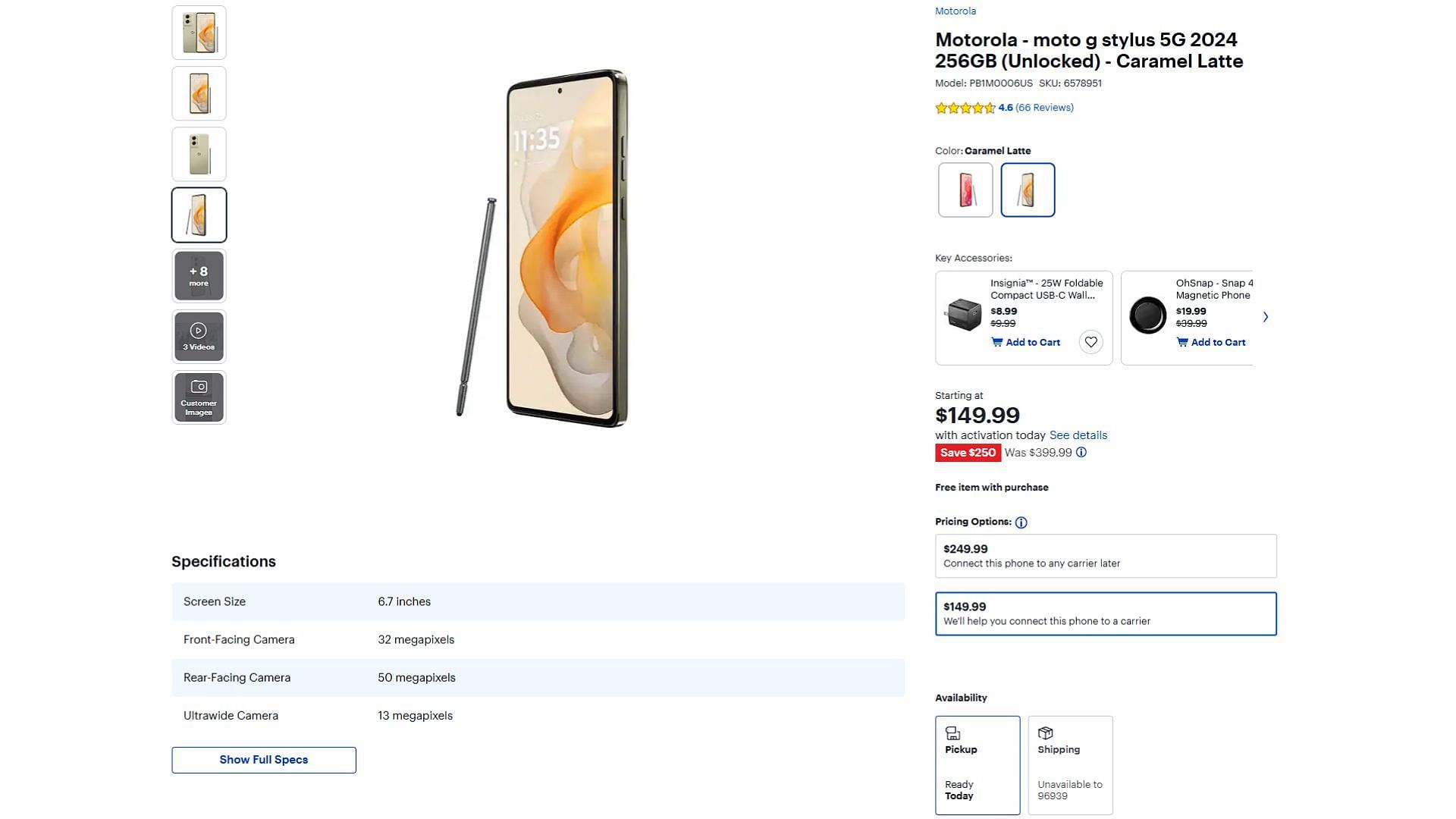 Deal price of the phone (Image via Motorola, Best Buy)