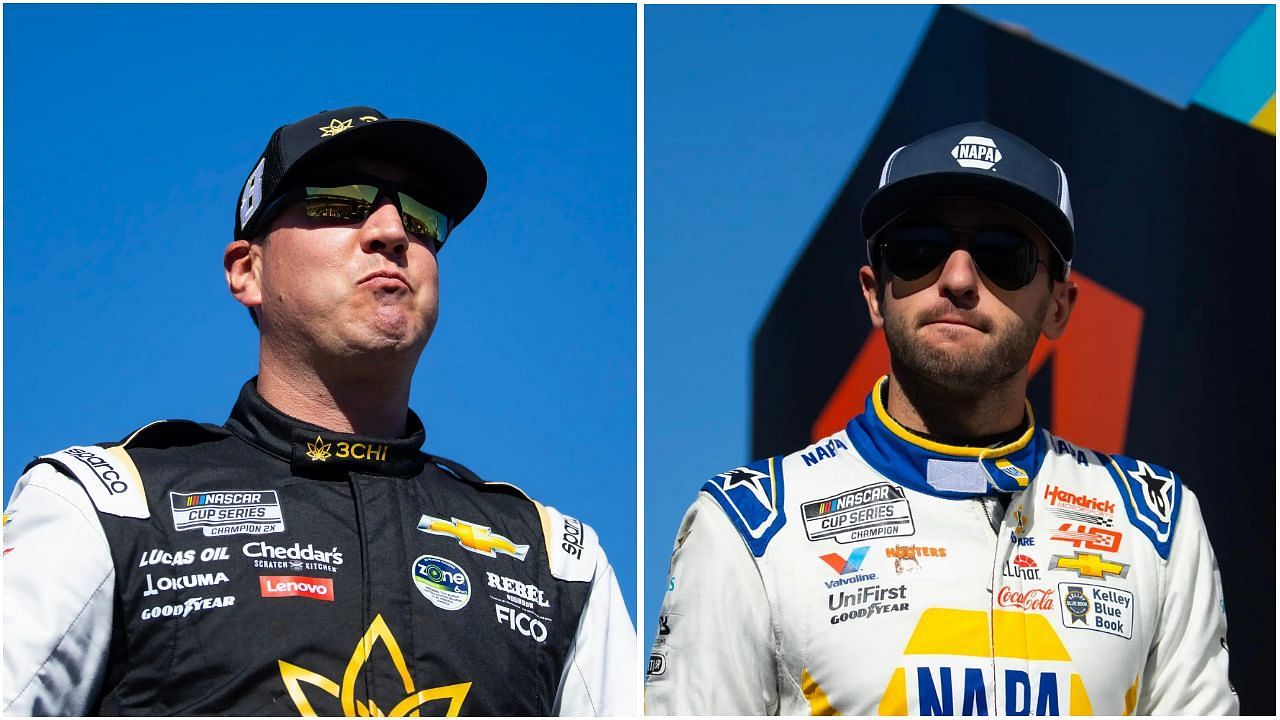 NASCAR Cup Series champions Kyle Busch (L) and Chase Elliott (R) [Imagn]